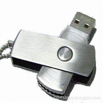 USB Flash Memory in Swivel Design, with 1 to 32GB Capacity, Free Logo and Sample